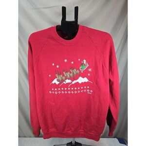 Vintage 1985 Christmas Sweater In Red. Unisex XXL Made In The USA
